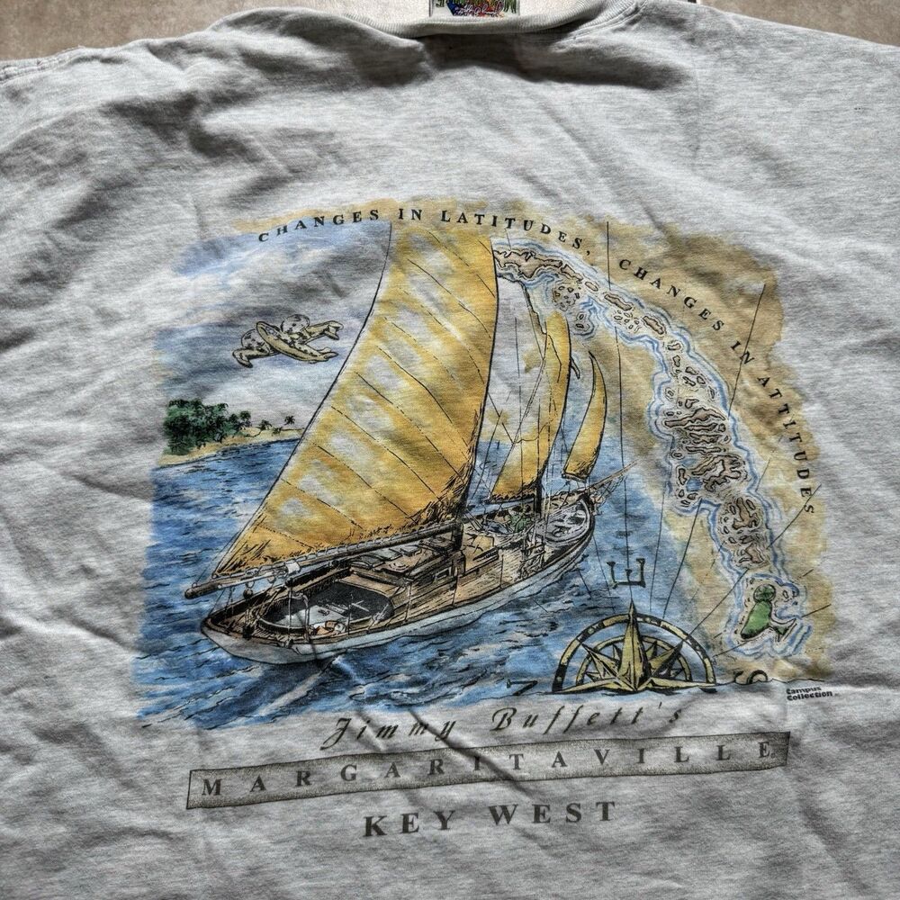 Vintage Jimmy Buffett Sz 2XL Margaritaville Key West T-Shirt Changes In Latitude